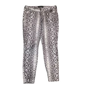 Liverpool Faux Snakeskin Bodycon Womens Pants Size 12 Creamy White and Gray